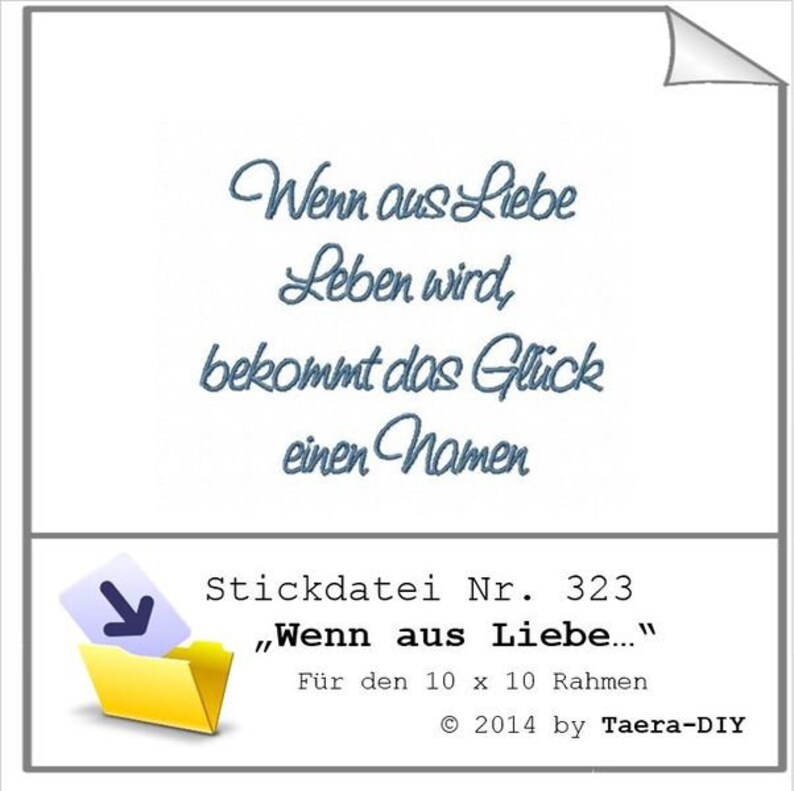 Stickdatei Wenn aus Liebe leben wird bekommt das Glück einen Etsy