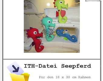 ITH In the Hoop Stickdatei Seepferdchen 18 x 30 Rahmen Kuscheltier