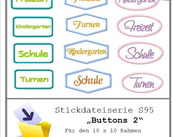 Stickdatei Serie Buttons II Nr. 94 Schule Kindergarten Turnen