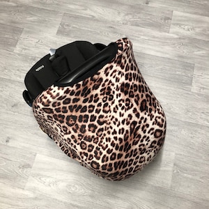 Replacement Car Seat Hood Cover Cabriofix Universal Pebble Plus, New Baby Gift, Capsule Carrier Shade, Sun Canopy, Leopard Print Maxi Cosi