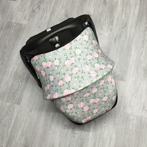 Grauer Babysitz Bezug, Ersatz-Sonnendach, Autositz-Sonnenschutz, Rosa Ersatz-Sonnenhaube, neue Baby-Jungen-Babyschale Maxi Cosi