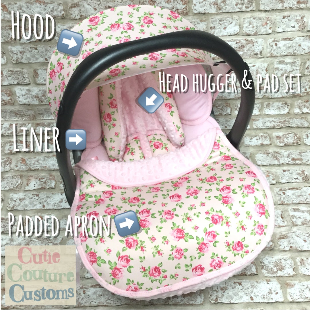 Baby Car Seat Accessories, Carseat Liner, Chest Pad Set, Head Hugger