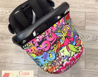 Graffiti Car Seat Hood, Replacement Car Seat Cover, Capsule Canopy, Infant Maxi Cosi Carseat.