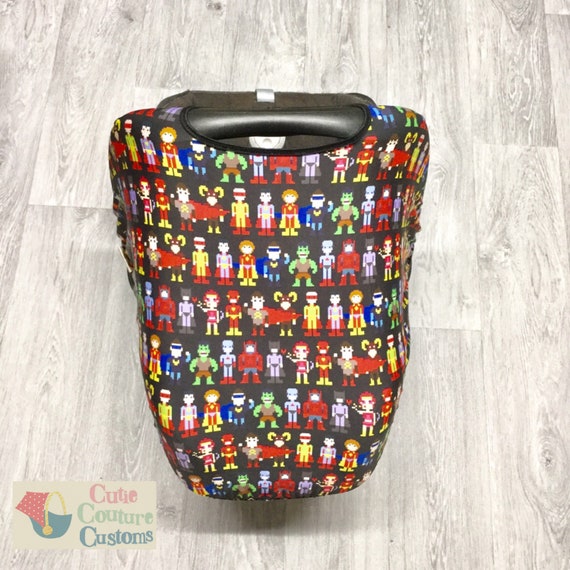 Cutie Couture Customs Car Seat Hood Universal Cat Sun Cover Replacement Canopy Super Hero Capsule Sunshade New Baby Gift Cartoon