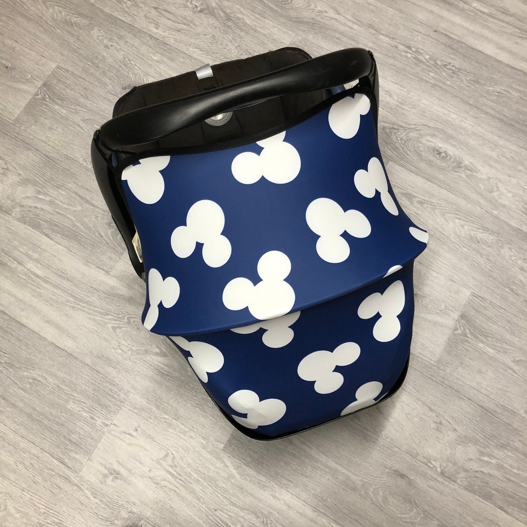 Navy Car Seat Hood, Carseat Sun Cover for Pebble Cabriofix Universal