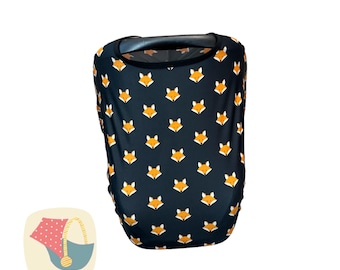 Fox Print Baby Car Seat Canopy: Universal Sunshade Cover