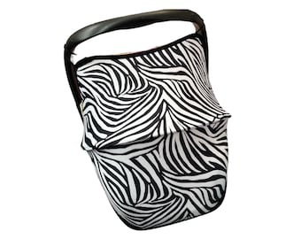 Zebra Car Seat Hood Cover Carseat Canopy, Universal Pebble Cabriofix Doona Maxi Cosi