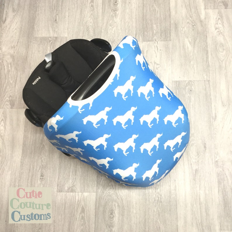 Universal Blue Car Seat Hood Cover Replacement Horse Theme Sun Etsy