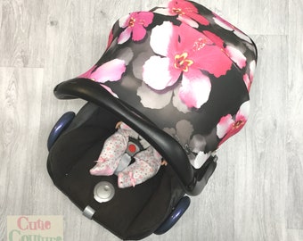 Housse pour bébé Flower avec capote de siège auto, Cabriofix Pebble Plus Pro Mico capote universelle Nouveau cadeau pour bébé Maxi Cosi Housse Maxi Cosi