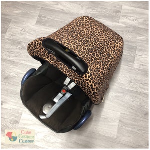 Leopard Car Seat Hood, Carseat Cover, Zamienny daszek przeciwsłoneczny, Osłona przeciwsłoneczna dla niemowląt, Noworodek, Chłopiec, Dziewczynka, Pokrowiec na kapsułkę dla noworodka Maxi Cosi