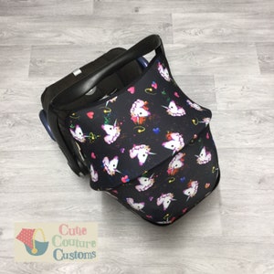 Einhorn-Autositzhaube, Autositzbezug, Cabriofix, Autositz-Baldachin, Sonnenschutz, Kieselstein, Prezi, universelle Passform, neues Babyparty-Geschenk, Sonnenschutz für Maxi Cosi
