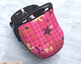 Housse de siège auto rose de remplacement cabriofix galets capot de siège auto universel tartan pare-soleil nouveau bébé garçon fille cadeau bébé capsule Maxi Cosi