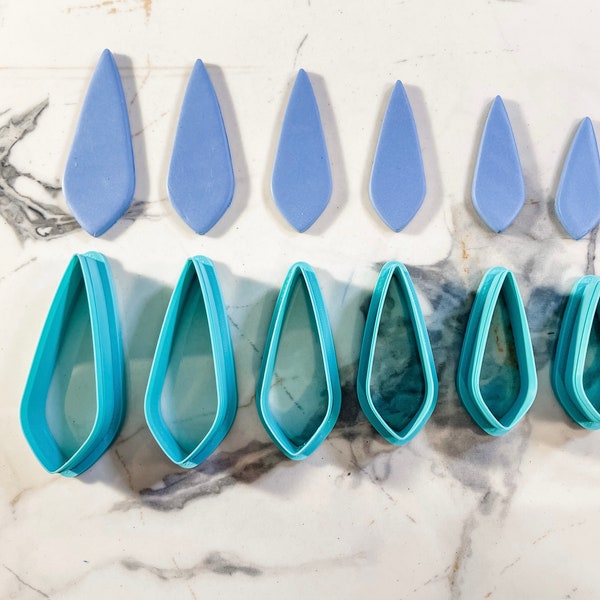 Polymer Clay Cutters, Sleek Teardrop Shape as Set or Individuals, Must-Have Basics, Clay Tools for Makers, Polymer Clay Jewelry