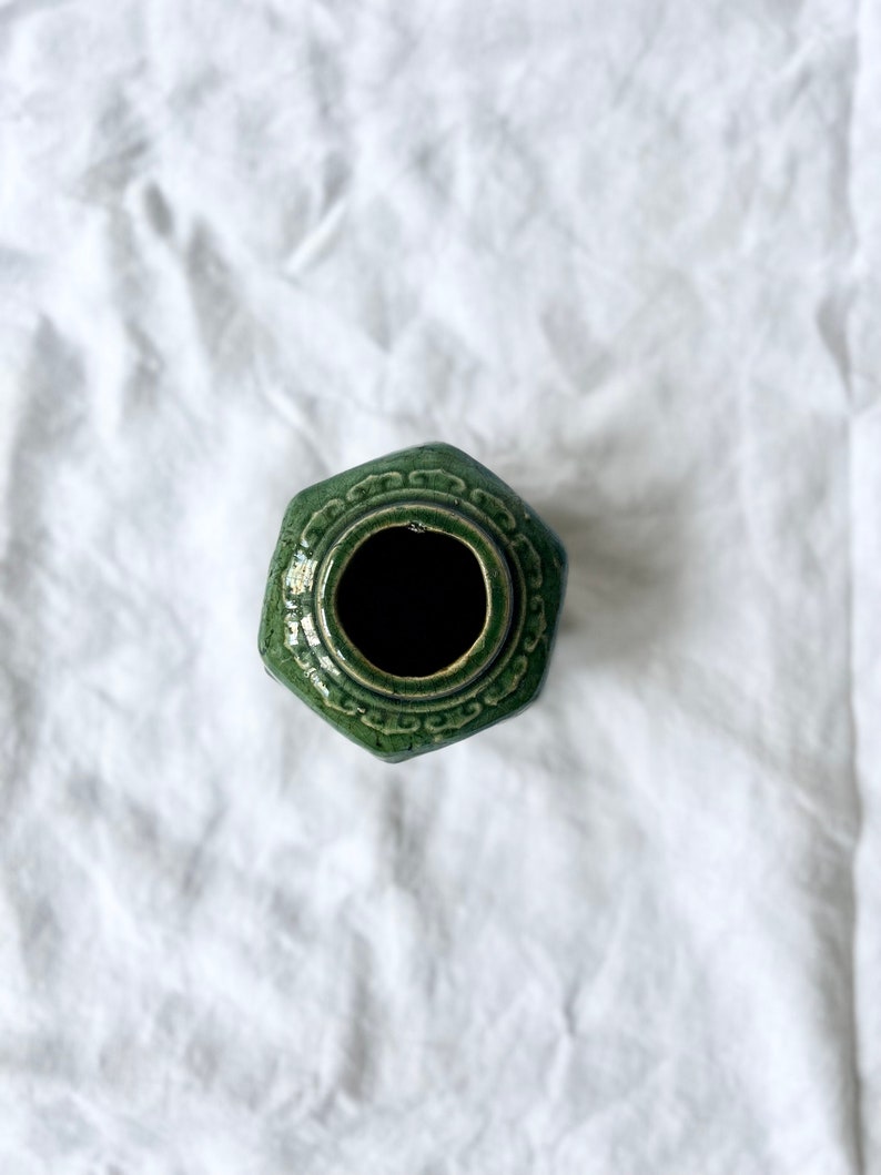 Vintage Green Planter Ginger Jar Etsy