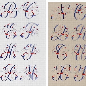 Antique Alphabet Beautiful  Monograms Cross Stitch Pattern Alphabet Stitching  PDF