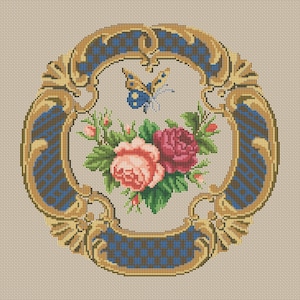 ANTIQUE ROSE Cross Stitch Pattern PDF - Instant Download