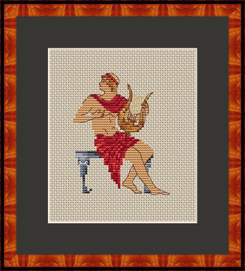 a king of Thrace Instant Download PDF Digital Cross Stitch Pattern ancient Greek legendary hero son of a Muse and Oeagrus Orpheus