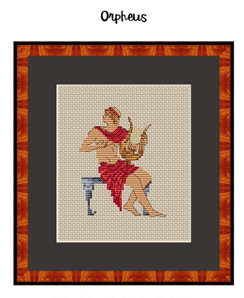 a king of Thrace Instant Download PDF Digital Cross Stitch Pattern ancient Greek legendary hero son of a Muse and Oeagrus Orpheus