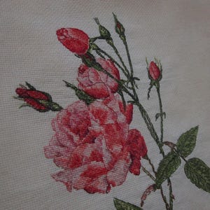 Antique Rose Cross Stitch Pattern Needlepoint Pattern Embroidery Design ...