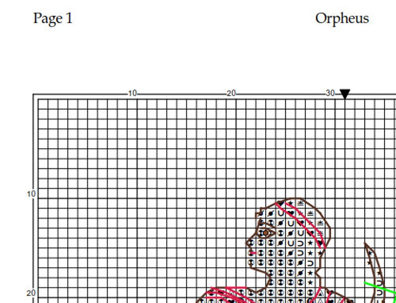 a king of Thrace Instant Download PDF Digital Cross Stitch Pattern ancient Greek legendary hero son of a Muse and Oeagrus Orpheus