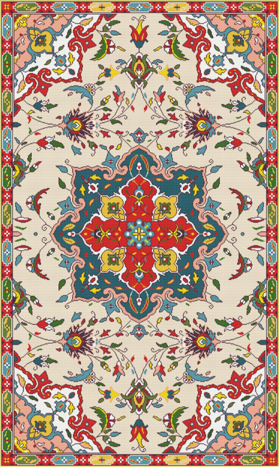 Persian Carpet Rug Cross Stitch Pattern Tapestry Embroidery Needlepoint ...