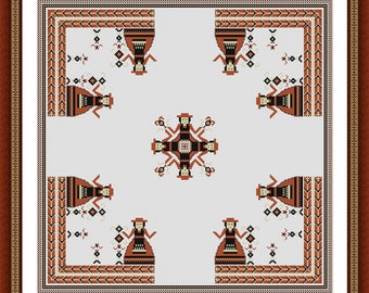 Byzantinische Tischdecke Kreuzstich Muster, Wandteppich Stickmuster, PDF Muster, Sofortiger Download PDF