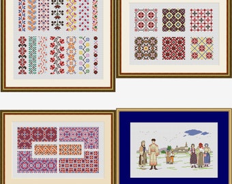 Ukrainische traditionelle Motive,Motiv aus der Ukraine Kreuzstichmuster Ukrainische Nadelspitze / Sofortiger Download PDF