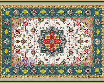 Orientteppich Türkischer Teppich 151X104cm, Kreuzstich Stickmuster, pdf, Sofort download PDF