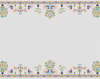 Tischdecke Kreuzstichmuster, Garten Idyll der griechischen Insel Kreuzstichvorlage, Griechische Kreuzstichmuster pdf ,Instant download