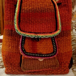 Mini Backpack Handwoven Andean– Traditional Wool Bag, Bohemian style