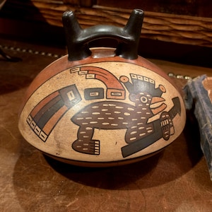 Nazca Huaco Vessel – Ancient Andean Iconography, Pre-Columbian Style Ceramic Art. Museum-Inspired