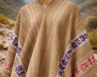 Luxury Andean Poncho Antique Wool Patagonia– Ancestral Craft for Extreme Weather Living, Gift ideas