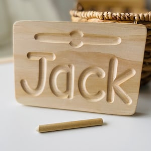 Heirloom Quality Custom Wooden Name Tracing Board, Montessori Inspired image 1