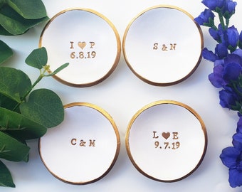 Personalized Polymer Clay Ring Dish | Wedding, Engagement Gift