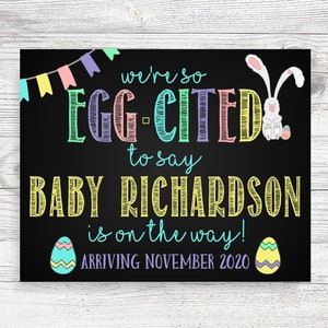 Personalized Easter Pregnancy Announcement Sign (Digital Download)