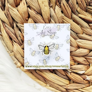 Acrylic Bee Pin: Save the Bees Pin (1.25 inches)