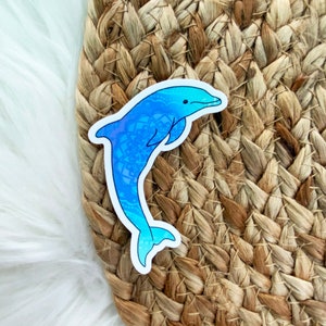 Dolphin Sticker, Animal Sticker, Sea life Sticker, Laptop Stickers, Water bottle Stickers, Waterproof Stickers
