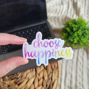 Choose Happiness Sticker: Waterproof Vinyl Laptop Decal