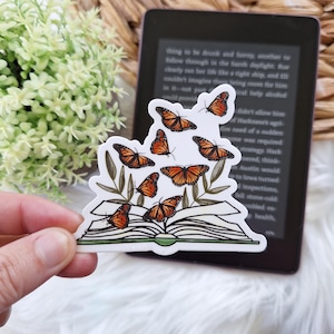 Vlinderboeksticker, boeksticker, leessticker, cadeau boekenliefhebber