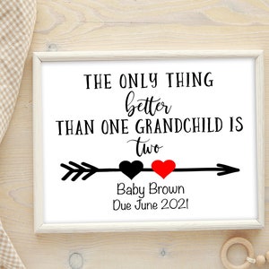 Grandparent Pregnancy announcement | Second Grandchild | New Baby Announcement to parents | The only thing better than one grandchild is two