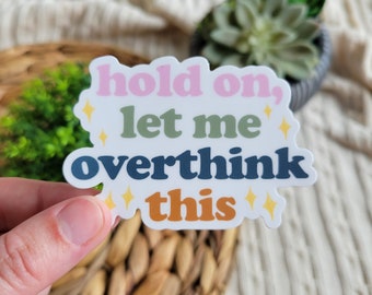 Hold on let me overthink this sticker, Funny Sicker, Water bottle Stickers