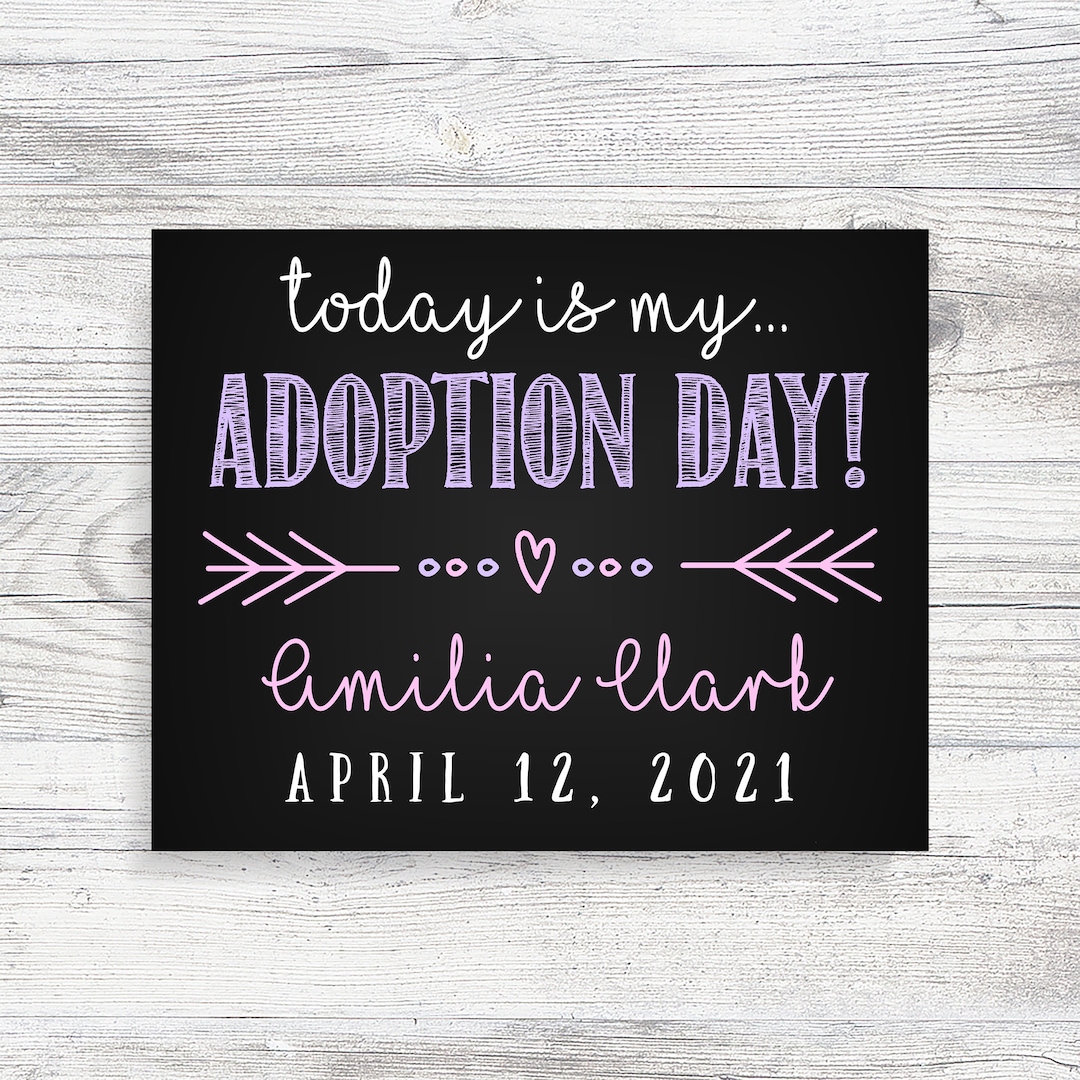 Adoption Announcement Sign Girl Adoption Chalkboard Sign Adoption Day