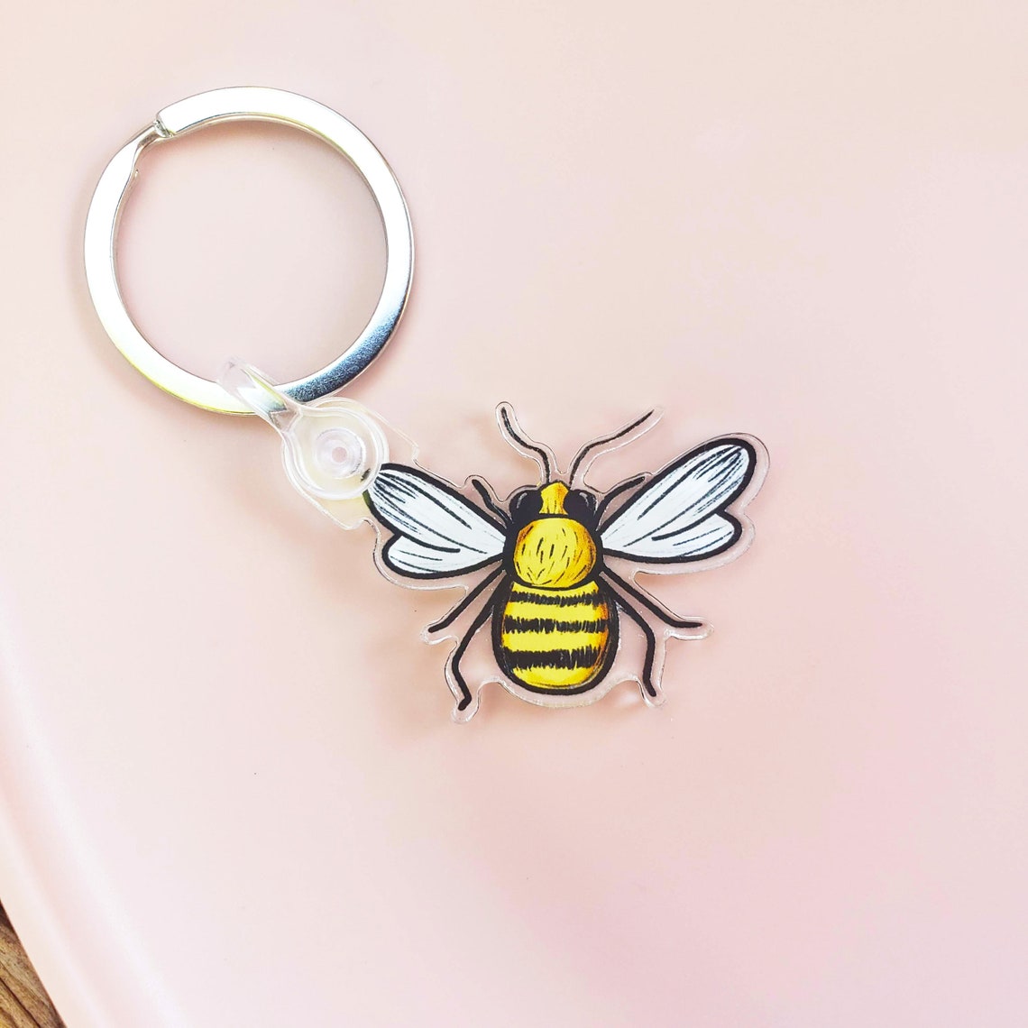Bee Keychain Bumble Bee Keychain Etsy