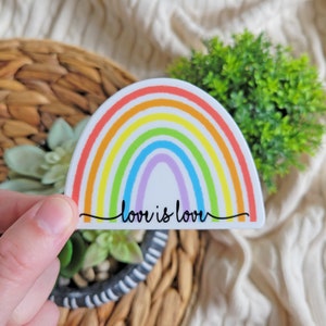 Love is Love sticker, LGBTQ+ sticker, Rainbow Sticker, Laptop Stickers, Vinyl Stickers