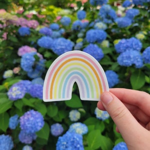 Pastel Rainbow Sticker, pegatinas para portátiles, pegatinas para botellas de agua