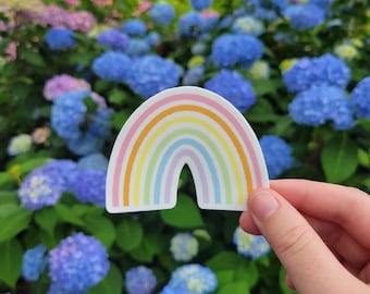 Pastel Rainbow Sticker, laptop stickers, water bottle stickers