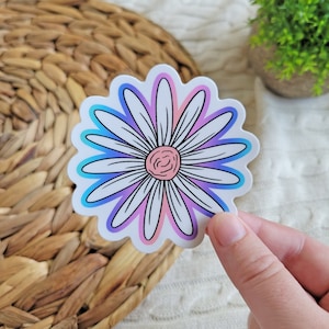 Colorful Daisy Sticker: Waterproof Laptop, Water Bottle Decal