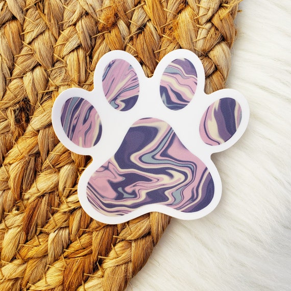 Paw Print Sticker Dog Sticker Water Bottle Sticker Laptop Etsy