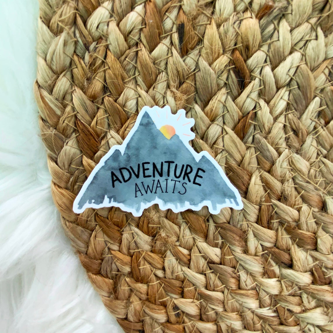 Adventure Sticker Adventure Awaits Mountain Sticker - Etsy