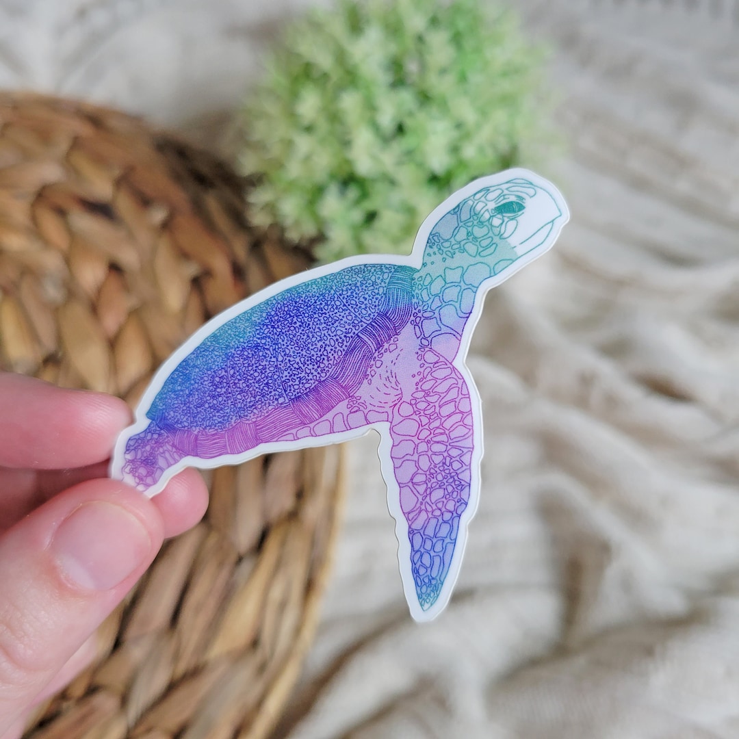 Turtlef Stickers Turtle Sticker, Colorful Sticker, Animal Sticker, Sea Life Sticker ...